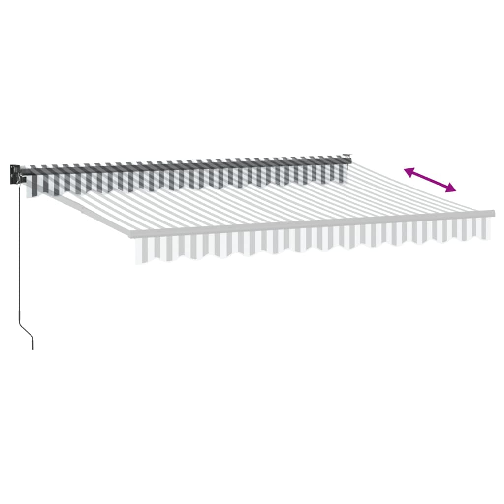 Tenda Retrattile Antracite e Bianca 3,5x2,5m Tessuto/Alluminio