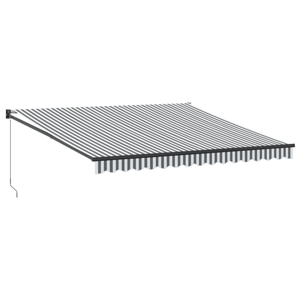Tenda Retrattile Antracite e Bianca 4x3 m Tessuto e Alluminio