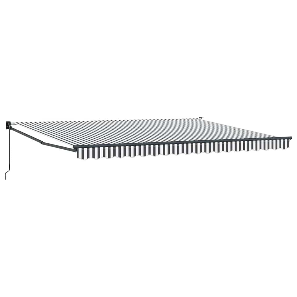 Tenda Retrattile Antracite e Bianca 4,5x3 m Tessuto e Alluminio