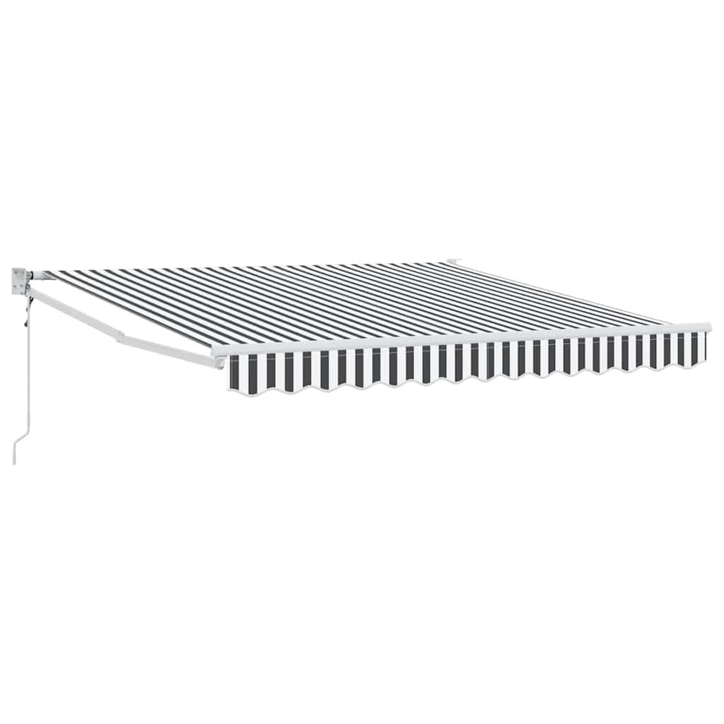 Tenda da Sole Antracite e Bianca 3x2,5 m Tessuto e Alluminio