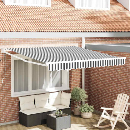 Tenda da Sole Antracite e Bianca 3x2,5 m Tessuto e Alluminio