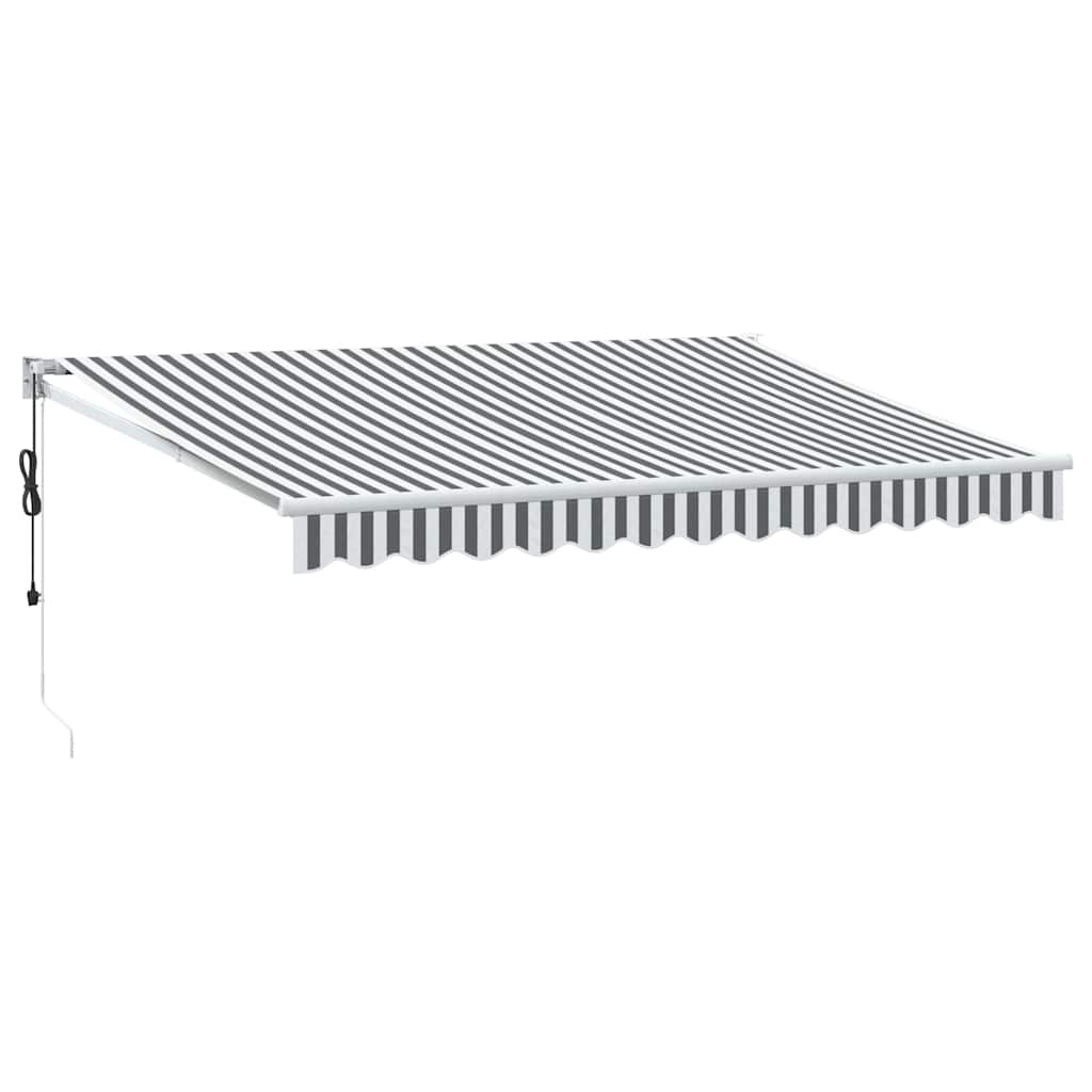 Tenda Retrattile Antracite e Bianca 3,5x2,5m Tessuto/Alluminio