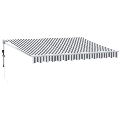 Tenda Retrattile Antracite e Bianca 3,5x2,5m Tessuto/Alluminio