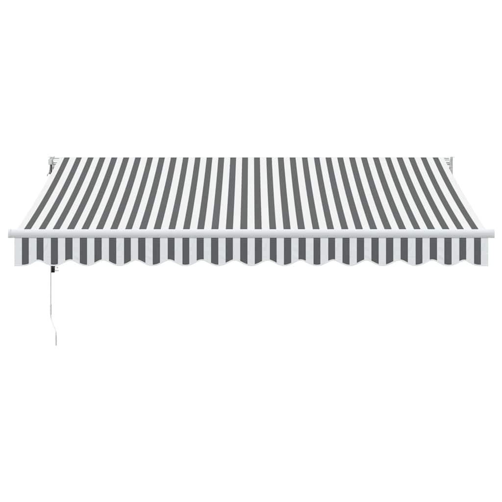 Tenda Retrattile Antracite e Bianca 3,5x2,5m Tessuto/Alluminio