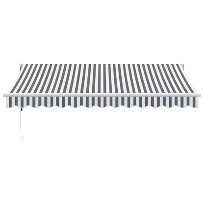 Tenda Retrattile Antracite e Bianca 3,5x2,5m Tessuto/Alluminio