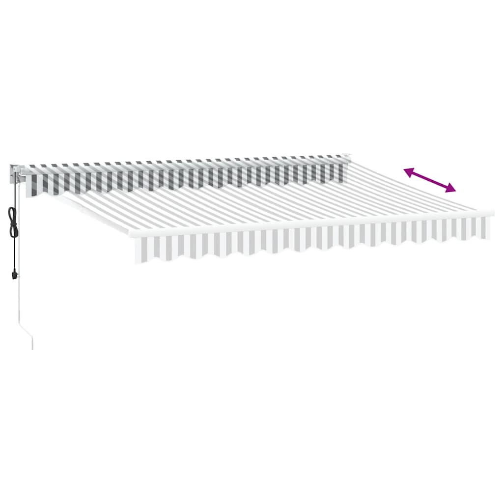 Tenda Retrattile Antracite e Bianca 3,5x2,5m Tessuto/Alluminio