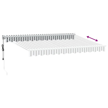 Tenda Retrattile Antracite e Bianca 3,5x2,5m Tessuto/Alluminio