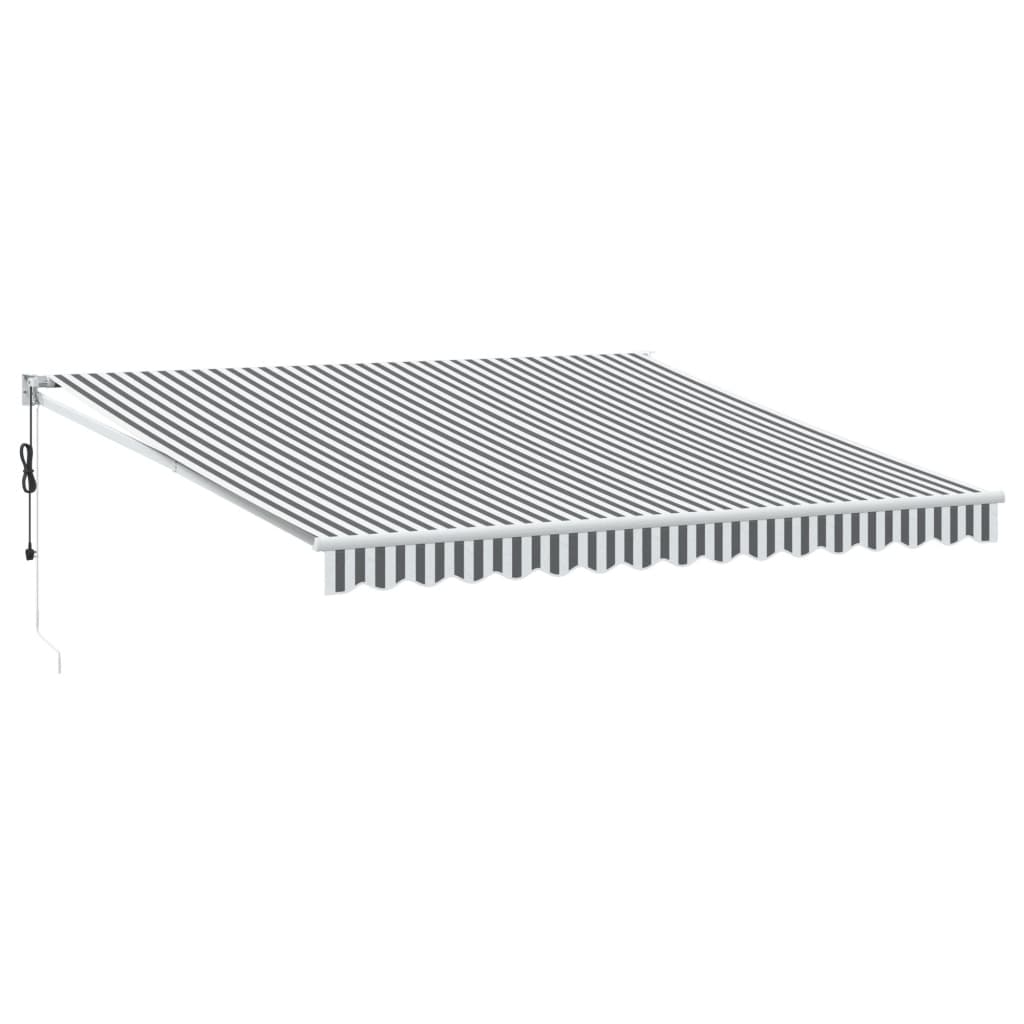 Tenda Retrattile Antracite e Bianca 4x3 m Tessuto e Alluminio