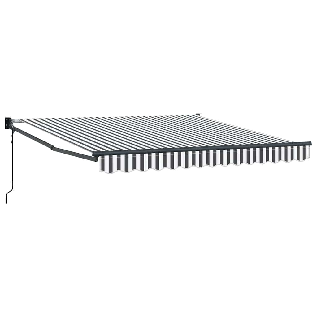 Tenda da Sole Antracite e Bianca 3x2,5 m Tessuto e Alluminio