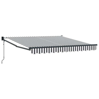 Tenda da Sole Antracite e Bianca 3x2,5 m Tessuto e Alluminio