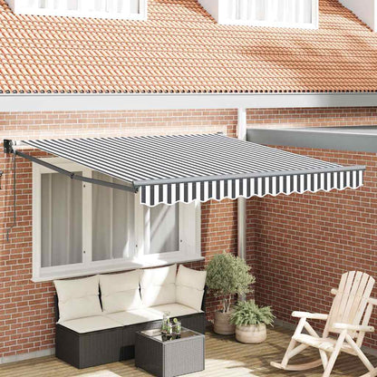 Tenda da Sole Antracite e Bianca 3x2,5 m Tessuto e Alluminio