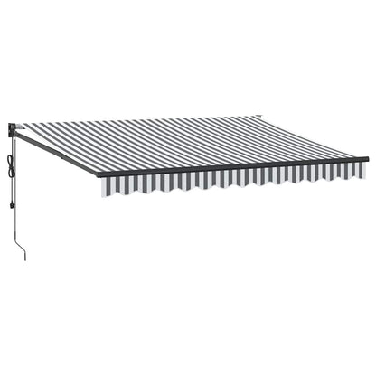 Tenda Retrattile Antracite e Bianca 3,5x2,5m Tessuto/Alluminio