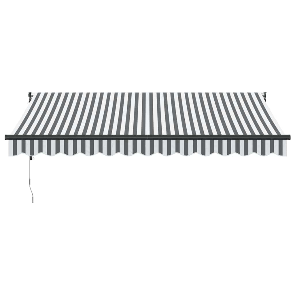 Tenda Retrattile Antracite e Bianca 3,5x2,5m Tessuto/Alluminio