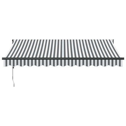 Tenda Retrattile Antracite e Bianca 3,5x2,5m Tessuto/Alluminio