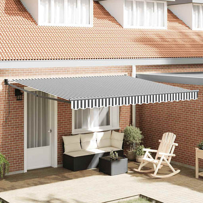Tenda Retrattile Antracite e Bianca 4x3 m Tessuto e Alluminio