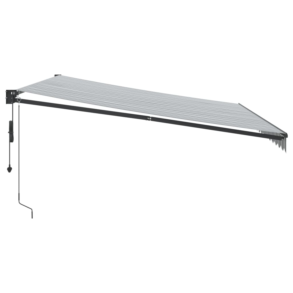 Tenda Retrattile Antracite e Bianca 4,5x3 m Tessuto e Alluminio