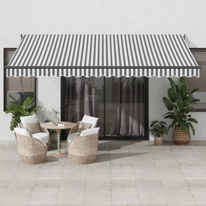 Tenda Retrattile Antracite e Bianca 4,5x3 m Tessuto e Alluminio