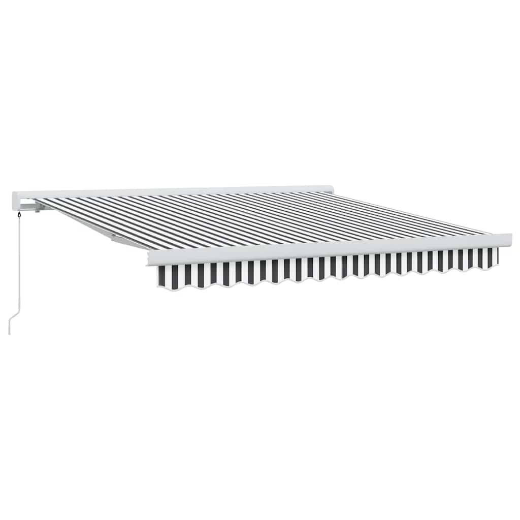 Tenda da Sole Antracite e Bianca 3x2,5 m Tessuto e Alluminio