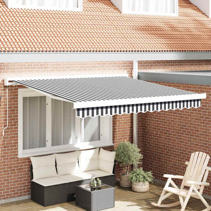 Tenda da Sole Antracite e Bianca 3x2,5 m Tessuto e Alluminio
