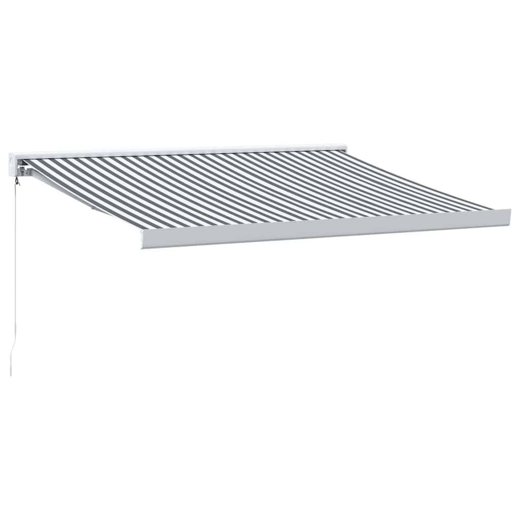 Tenda Retrattile Antracite e Bianca 3,5x2,5m Tessuto/Alluminio