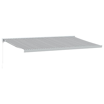Tenda Retrattile Antracite e Bianca 5x3 m Tessuto e Alluminio
