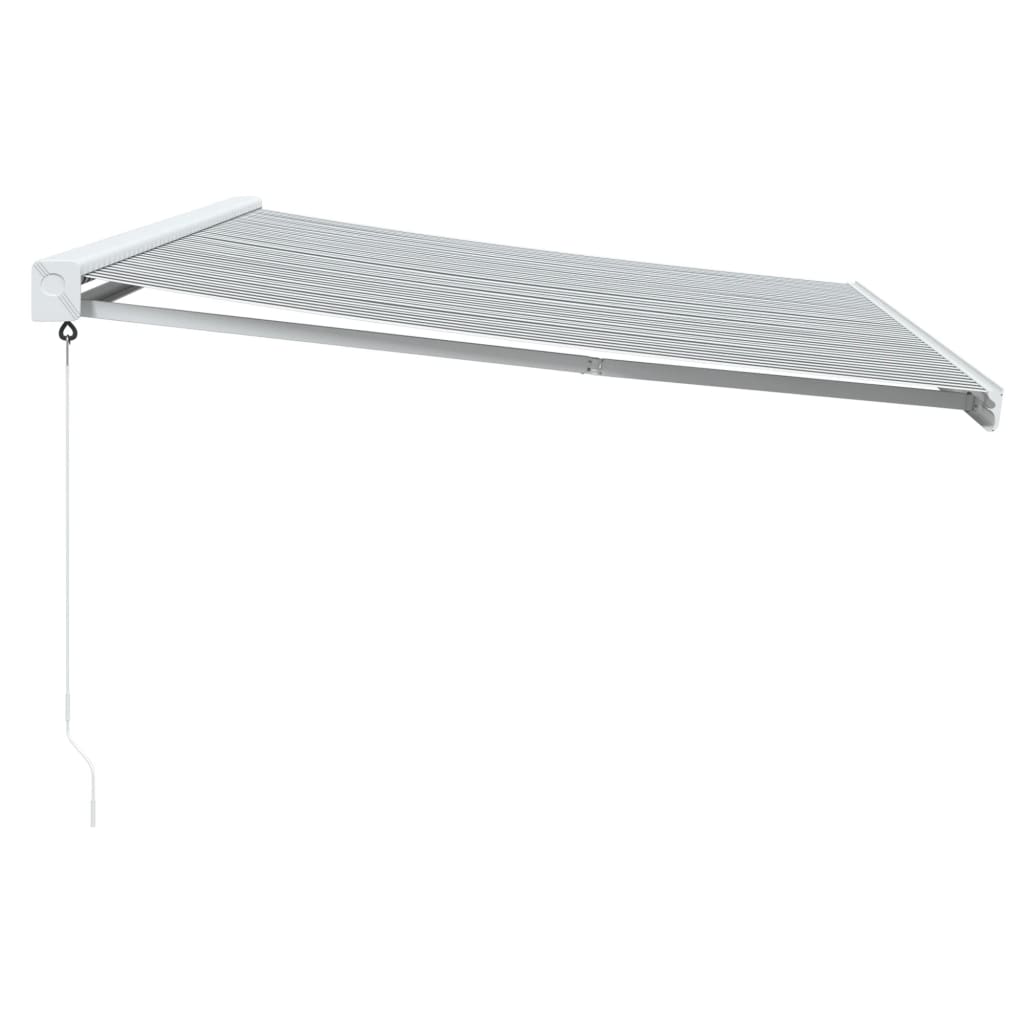 Tenda Retrattile Antracite e Bianca 5x3 m Tessuto e Alluminio