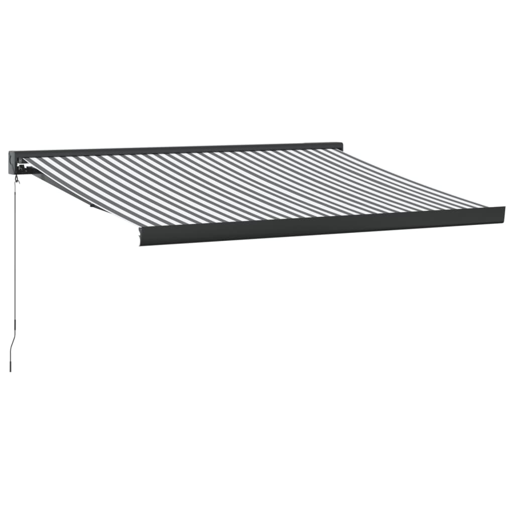 Tenda da Sole Antracite e Bianca 3x2,5 m Tessuto e Alluminio