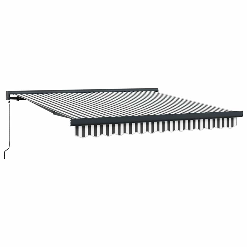 Tenda da Sole Antracite e Bianca 3x2,5 m Tessuto e Alluminio