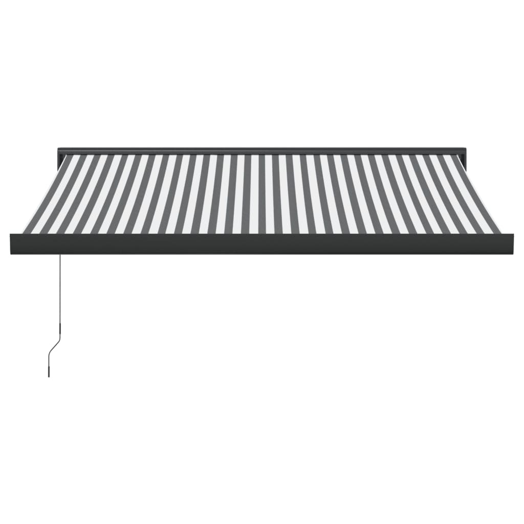 Tenda da Sole Antracite e Bianca 3x2,5 m Tessuto e Alluminio