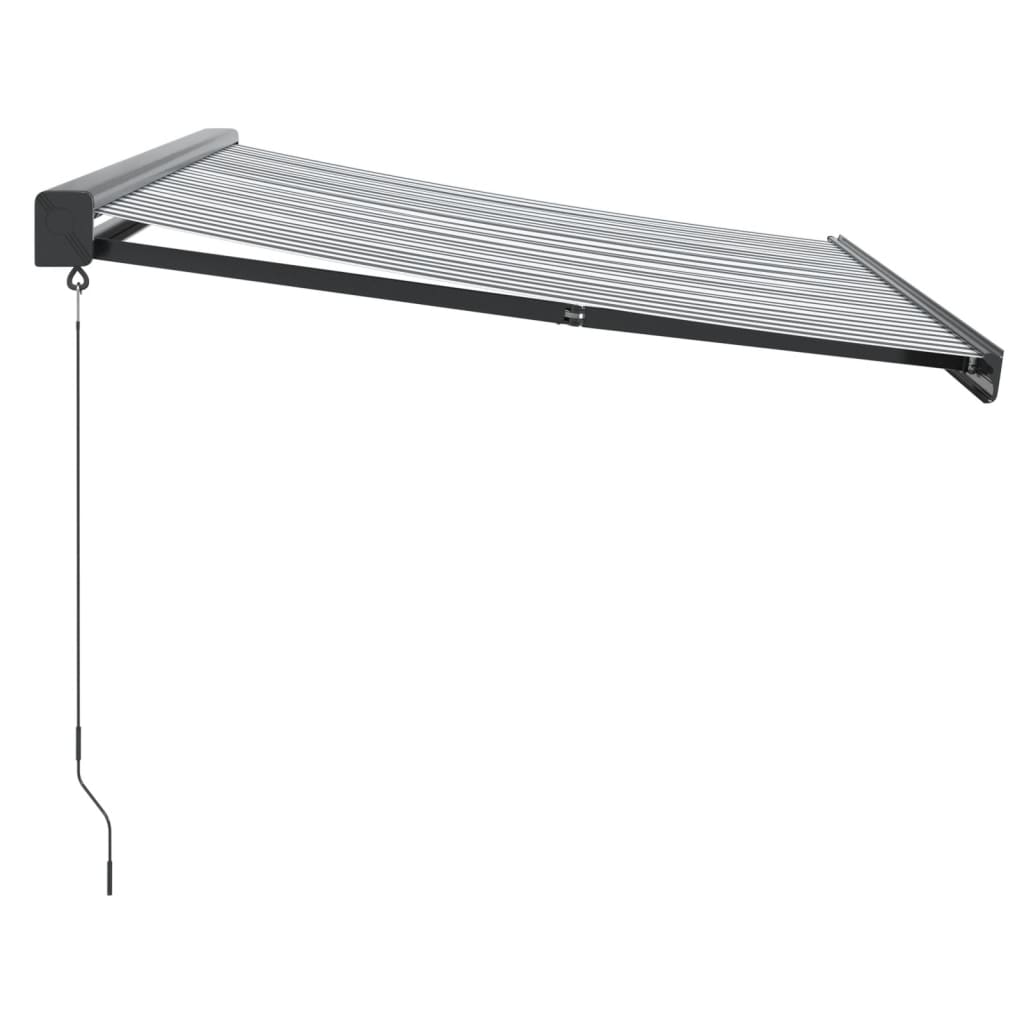 Tenda da Sole Antracite e Bianca 3x2,5 m Tessuto e Alluminio