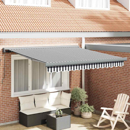 Tenda da Sole Antracite e Bianca 3x2,5 m Tessuto e Alluminio