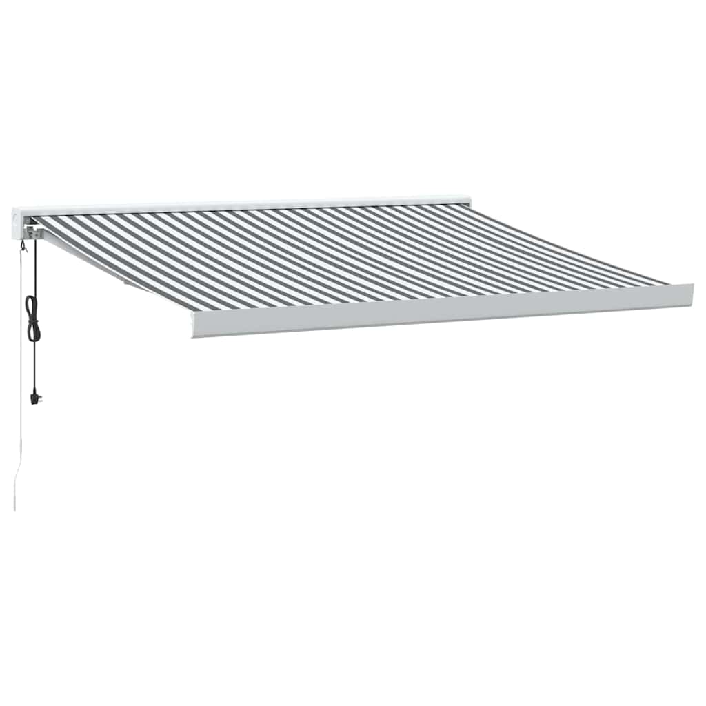 Tenda da Sole Antracite e Bianca 3x2,5 m Tessuto e Alluminio