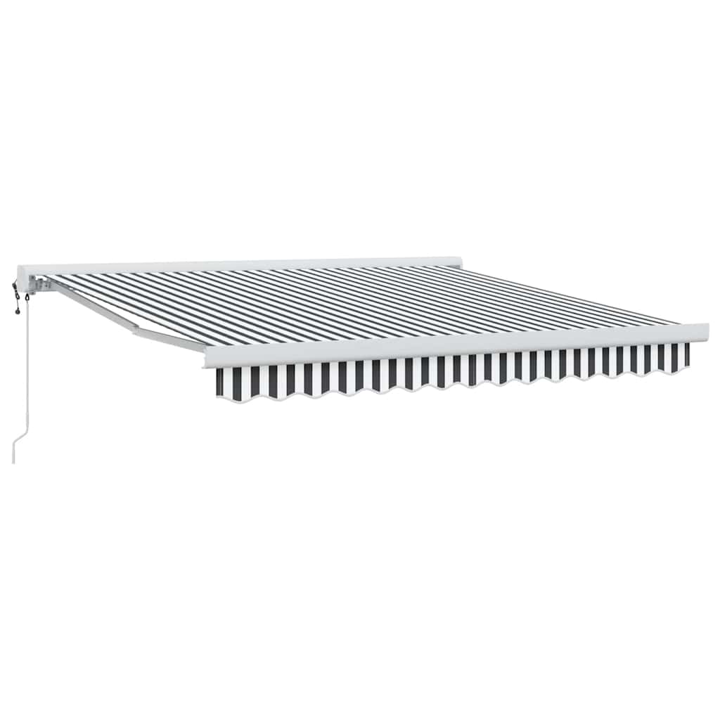 Tenda da Sole Antracite e Bianca 3x2,5 m Tessuto e Alluminio