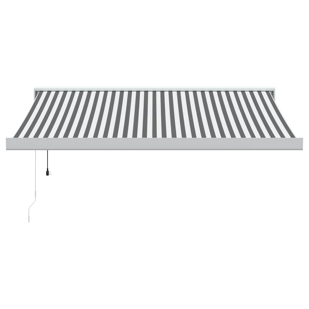 Tenda da Sole Antracite e Bianca 3x2,5 m Tessuto e Alluminio