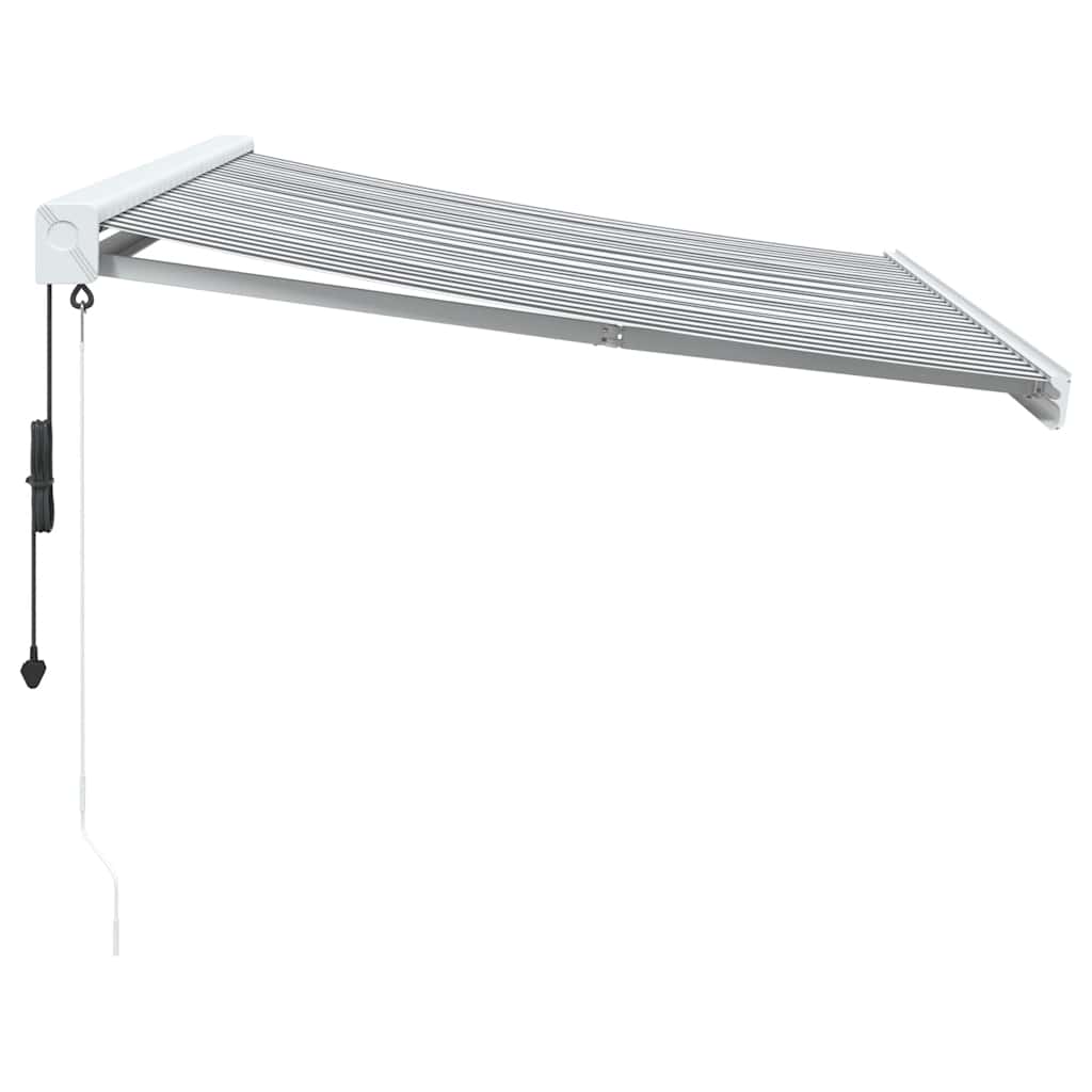 Tenda da Sole Antracite e Bianca 3x2,5 m Tessuto e Alluminio