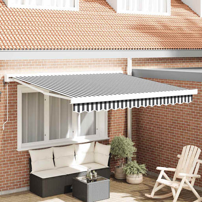 Tenda da Sole Antracite e Bianca 3x2,5 m Tessuto e Alluminio