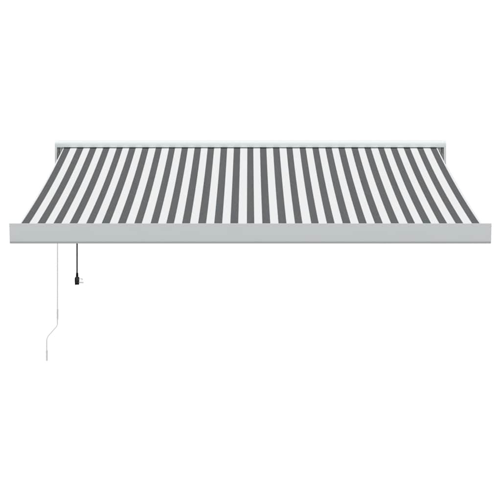 Tenda Retrattile Antracite e Bianca 3,5x2,5m Tessuto/Alluminio