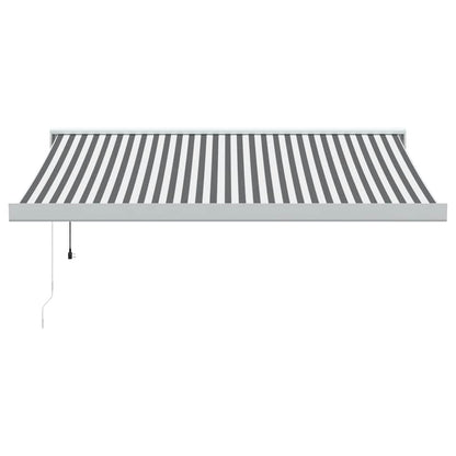 Tenda Retrattile Antracite e Bianca 3,5x2,5m Tessuto/Alluminio