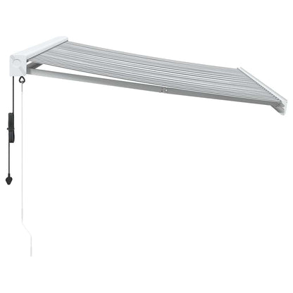 Tenda Retrattile Antracite e Bianca 3,5x2,5m Tessuto/Alluminio