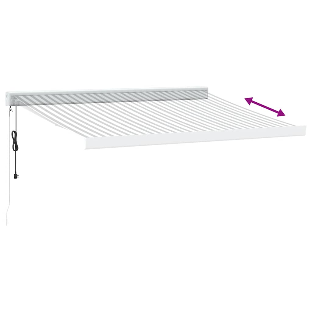 Tenda Retrattile Antracite e Bianca 3,5x2,5m Tessuto/Alluminio