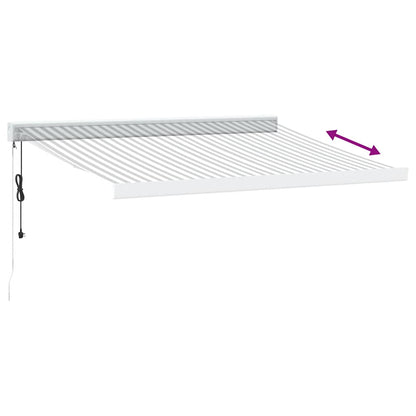 Tenda Retrattile Antracite e Bianca 3,5x2,5m Tessuto/Alluminio