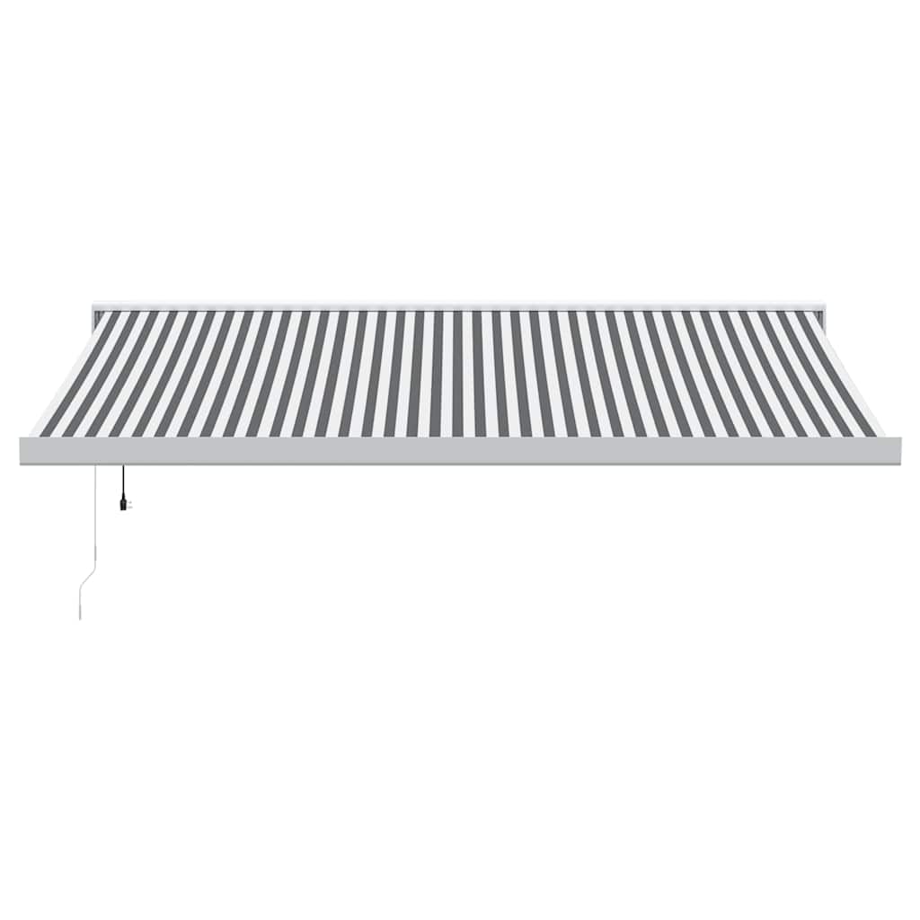Tenda Retrattile Antracite e Bianca 4,5x3 m Tessuto e Alluminio