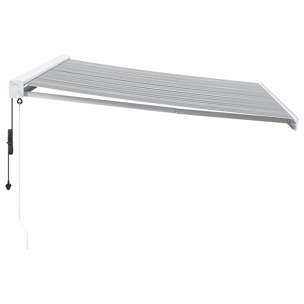 Tenda Retrattile Antracite e Bianca 4,5x3 m Tessuto e Alluminio