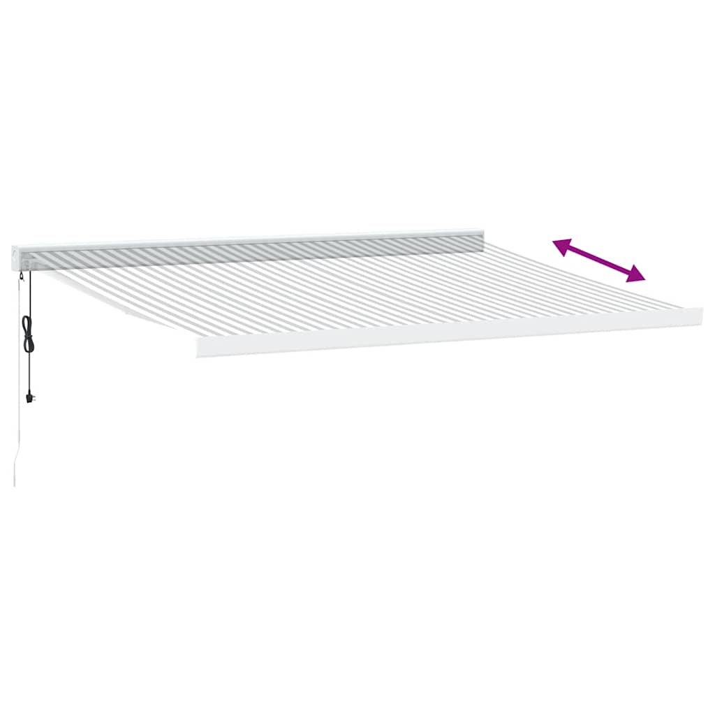 Tenda Retrattile Antracite e Bianca 4,5x3 m Tessuto e Alluminio