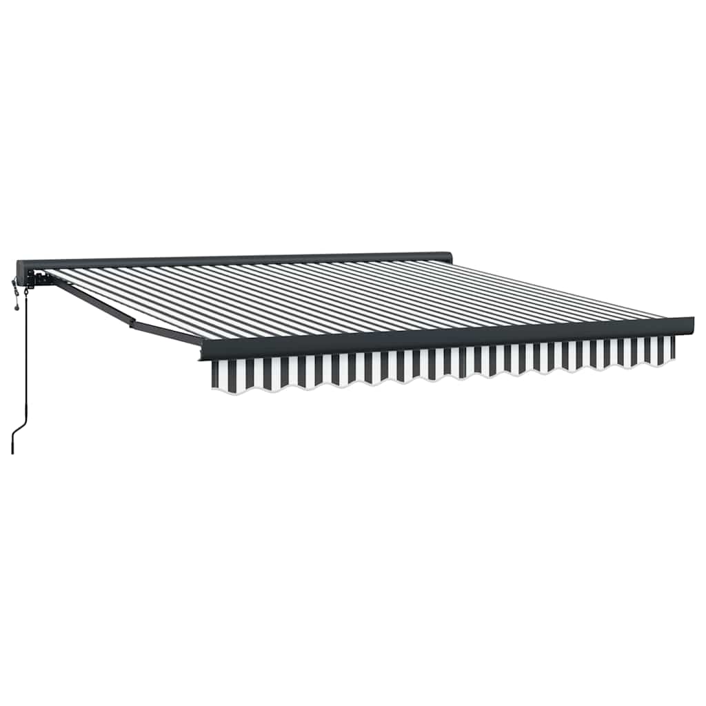 Tenda da Sole Antracite e Bianca 3x2,5 m Tessuto e Alluminio