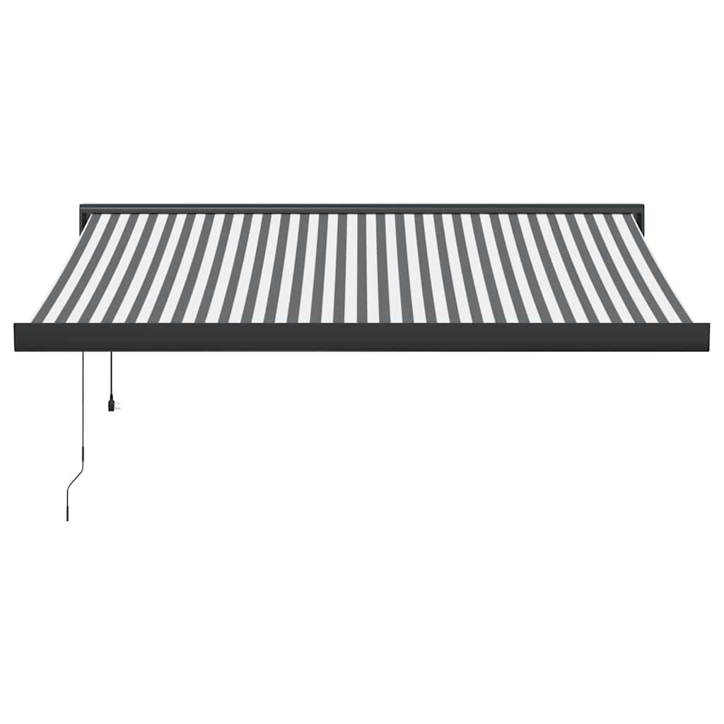 Tenda da Sole Antracite e Bianca 3x2,5 m Tessuto e Alluminio