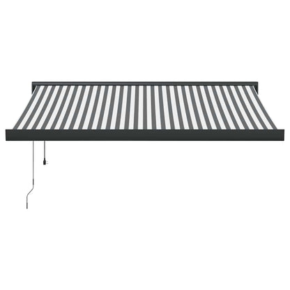 Tenda Retrattile Antracite e Bianca 3,5x2,5m Tessuto/Alluminio