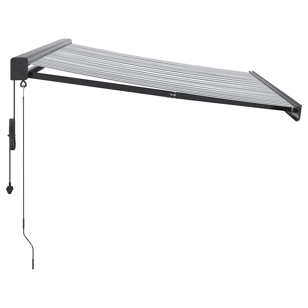 Tenda Retrattile Antracite e Bianca 3,5x2,5m Tessuto/Alluminio