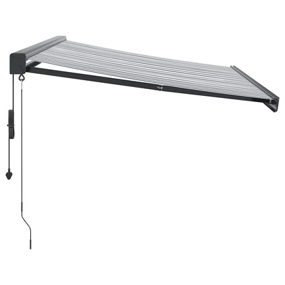 Tenda Retrattile Antracite e Bianca 3,5x2,5m Tessuto/Alluminio