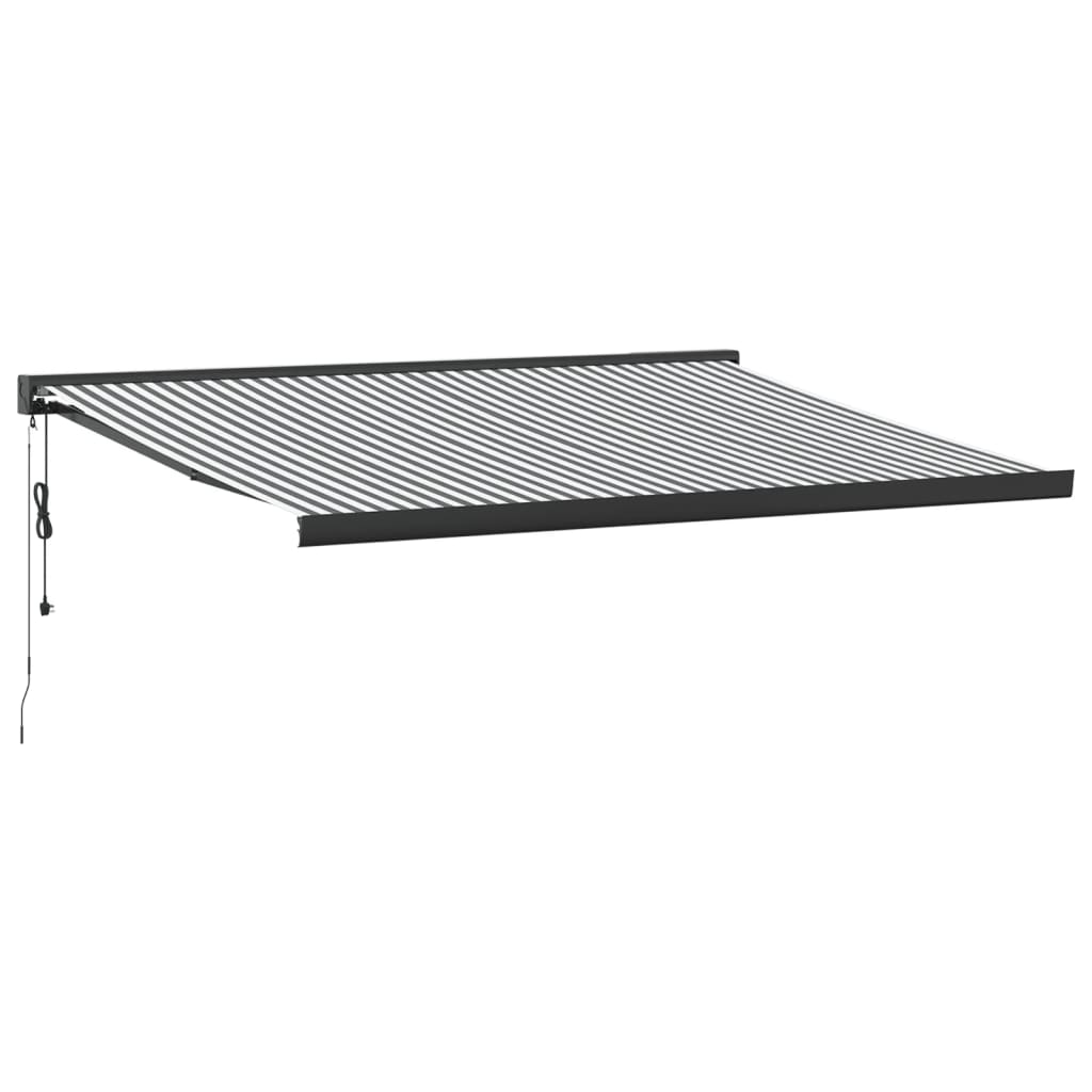 Tenda Retrattile Antracite e Bianca 4x3 m Tessuto e Alluminio